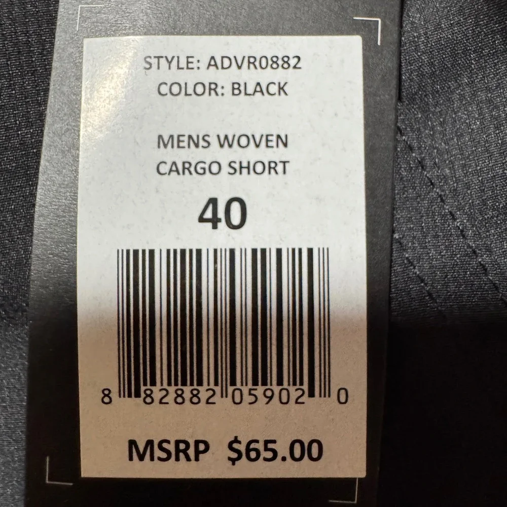 Adidas Mens Woven Cargo Shorts ADVRO882‎ Black Size 40 Golf Casual